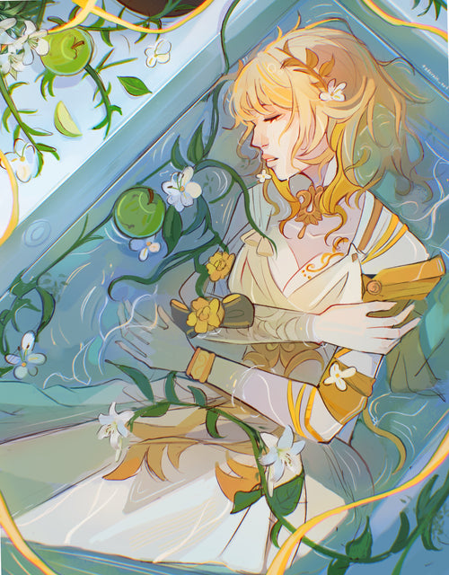 Aglaea Floral Bath Print | Honkai Star Rail | Fanart (Copy)