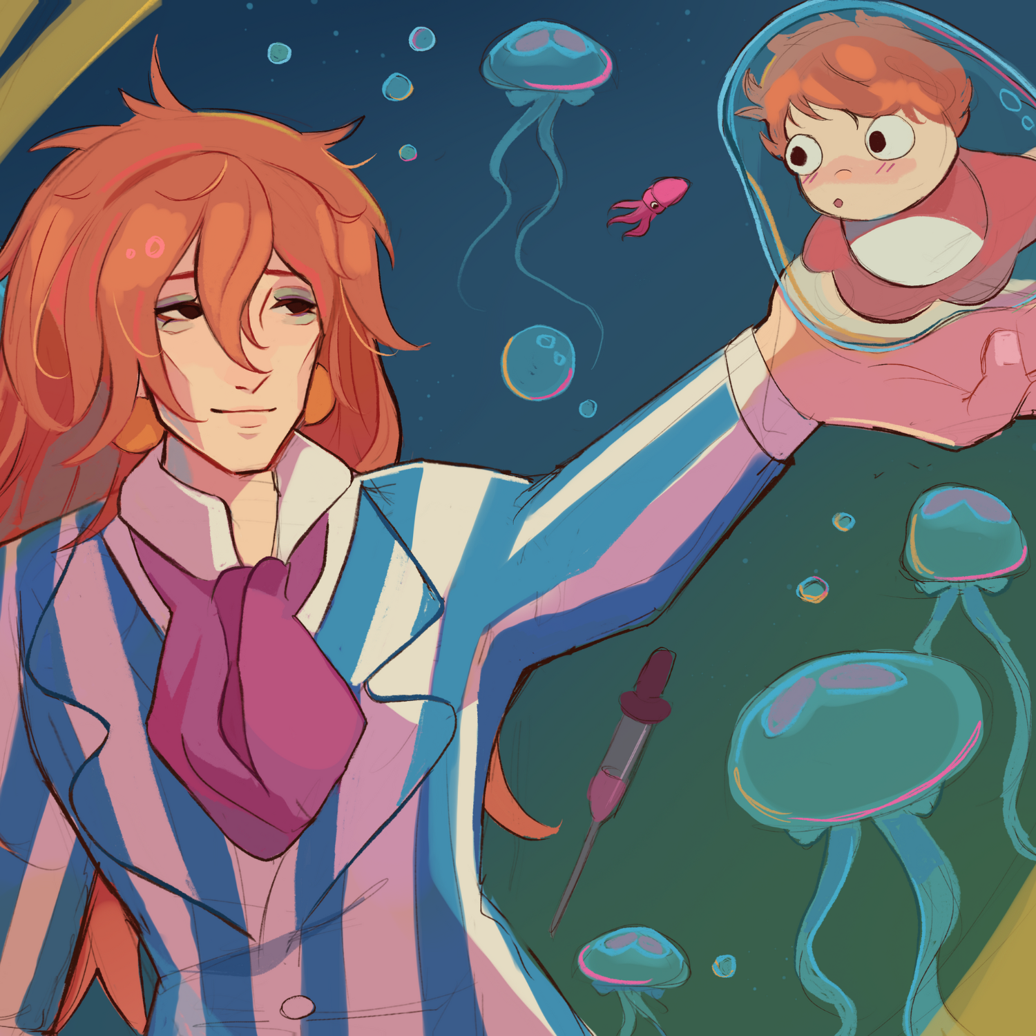 Ponyo and Fujimoto Print | Studio Ghibli | Fanart