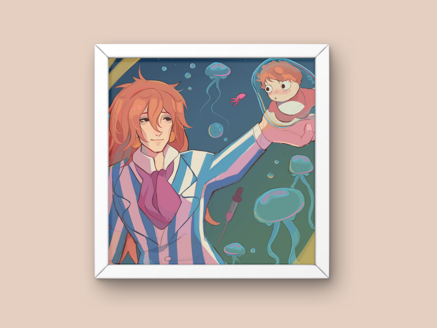 Ponyo and Fujimoto Print | Studio Ghibli | Fanart